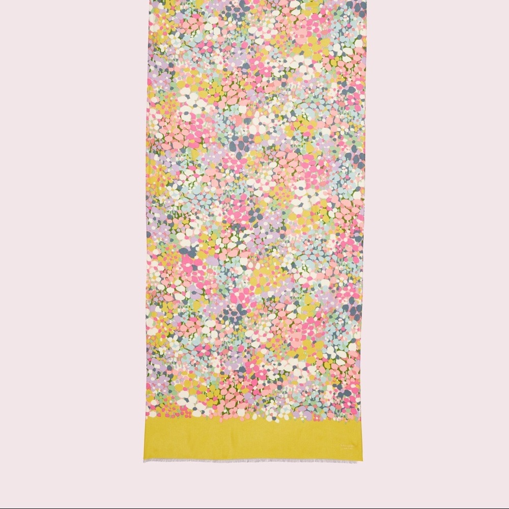 NWT Kate Spade Floral Dots Oblong Scarf - Picture 4 of 11